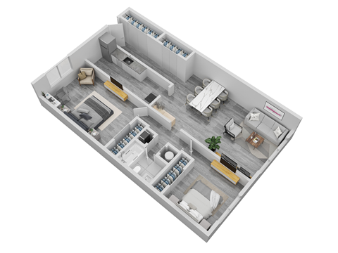 bedroom floor plan an in 3d
